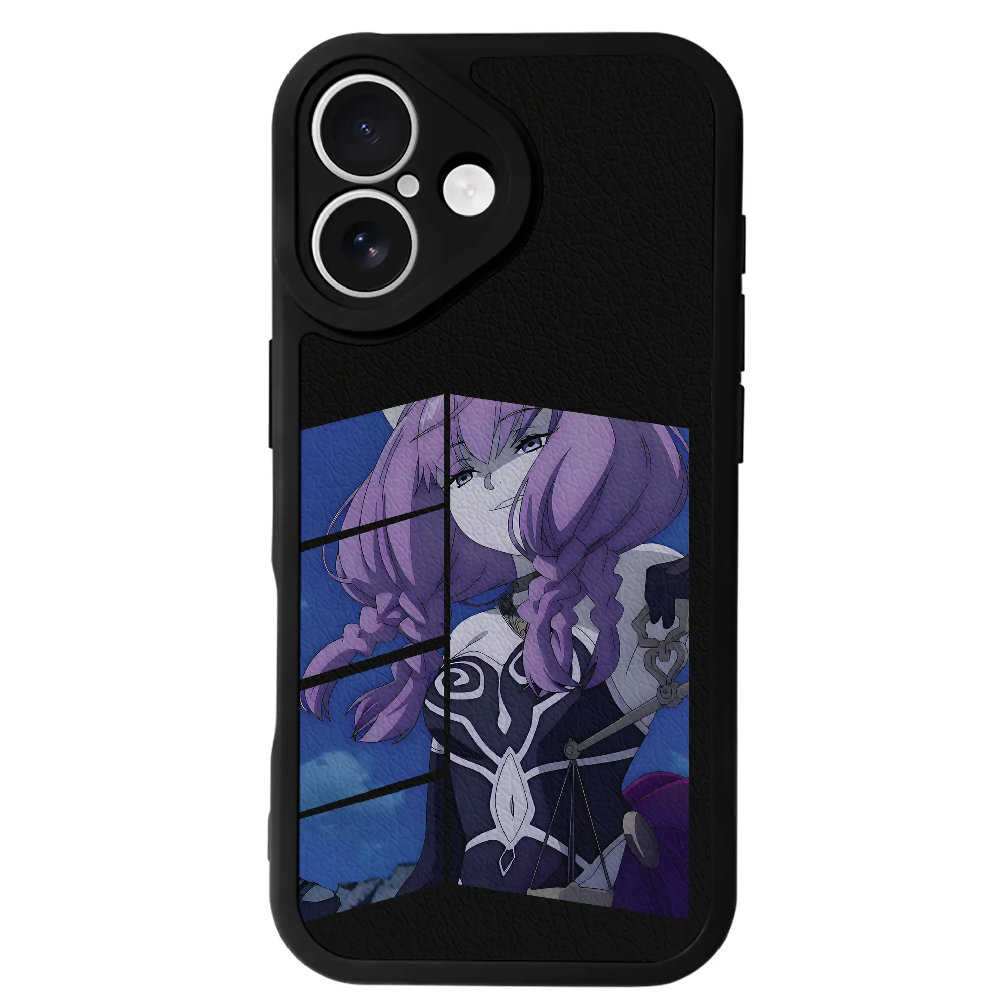 葬送のフリーレン（Frieren） グッズ,アウラ（Aura） - IPhone 16シリーズ対応 ・ シリコンスマホケース ・ レザー調 ・ 高精度フィット ・ 耐衝撃 ・ ワイヤレス充電対応 ・ 精密カット